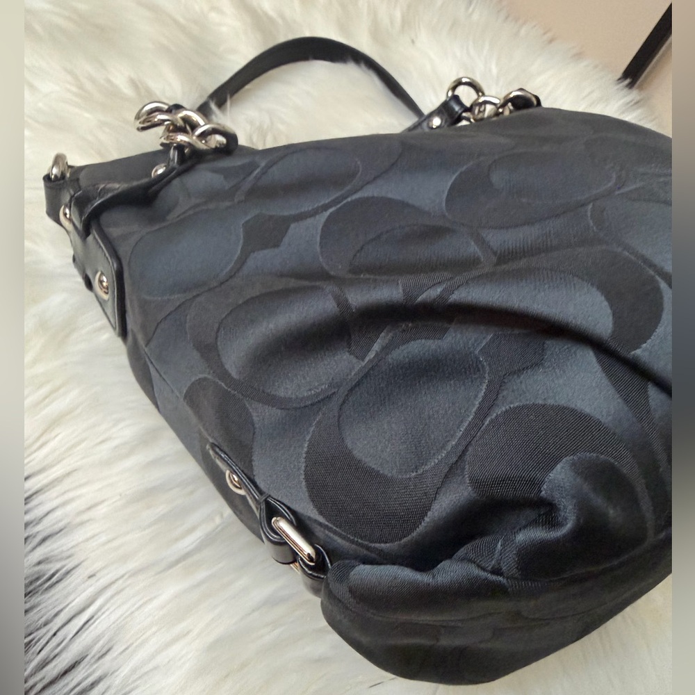 Coach Black Brooke Sateen Signature
Charm Shoulder Bag - Picture 5 of 11